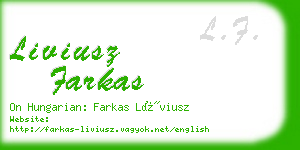 liviusz farkas business card